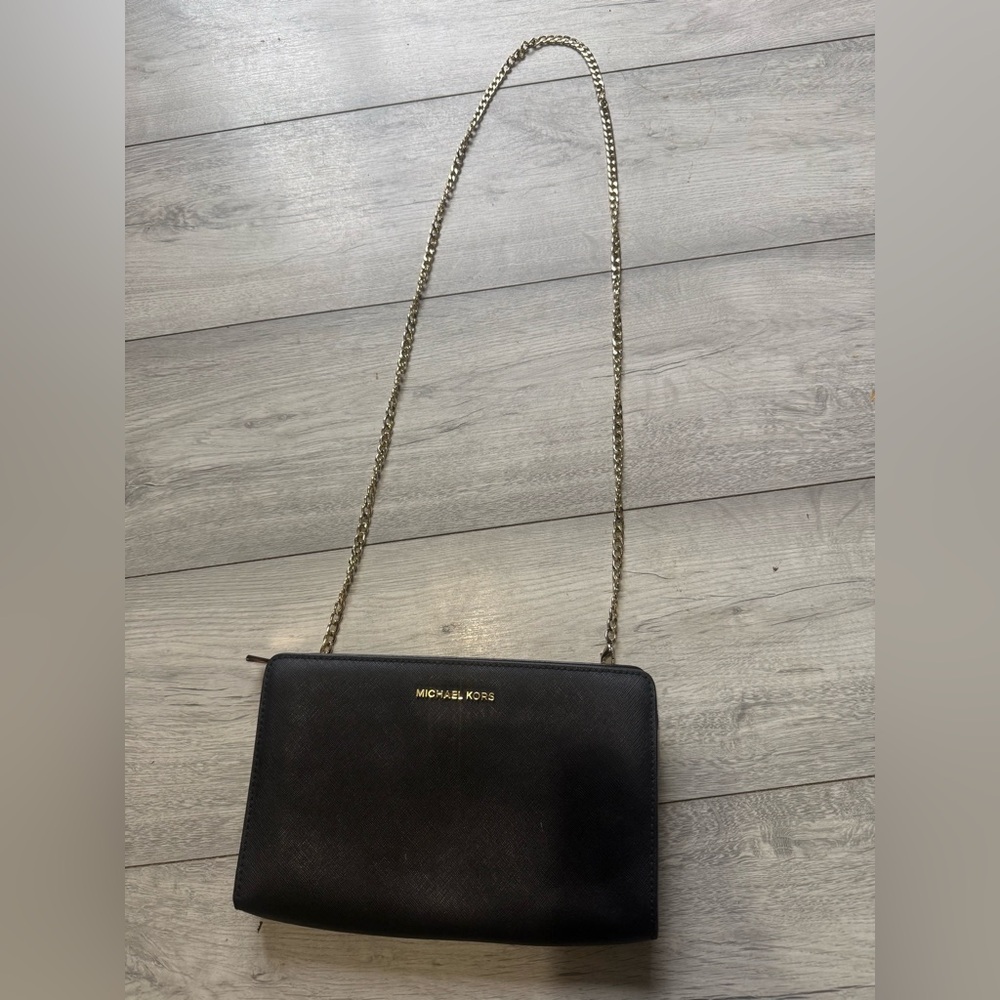 Michael Kors Black Crossbody and  Adapted Gold Crossbody Chain.